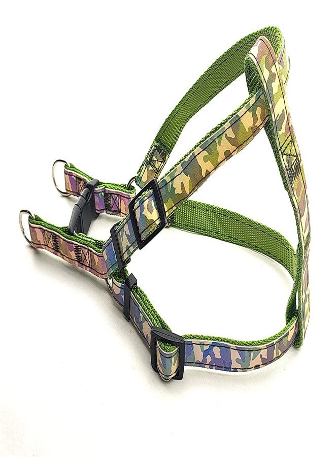 Pups&Pets Puppy Color-Full Printed Ribbon Stitched Harness and Leash | Adjustable Long Harness | Nylon Soft Reflective Harness and Leash Set for Small Dogs & Cats (Color May Vary) ((20MM, Medium)) - Image 2